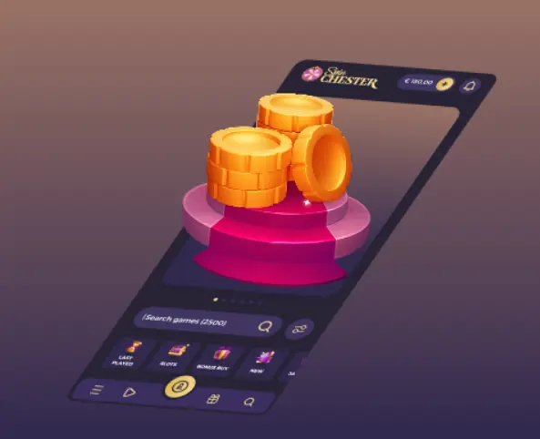 Spinchester Casino app on a phone